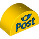 LEGO Duplo Brick 2 x 4 x 2 with Curved Top with 'Post' sign with bugle (31213 / 64939)