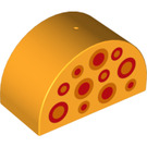 LEGO Duplo Backstein 2 x 4 x 2 mit Gebogenes Oberteil mit rot und Orange spots (16389 / 31213)