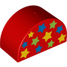 LEGO Duplo Brick 2 x 4 x 2 with Curved Top with Stars (31213)