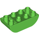 LEGO Duplo Leuchtend grün Backstein 2 x 4 mit Gebogen Unterseite (98224)
