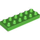 LEGO Duplo Leuchtend grün Platte 2 x 6 (98233)