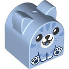 LEGO Duplo Bleu clair brillant Brique 2 x 2 Incurvé avec Oreilles et Chat (105425)