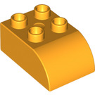 LEGO Duplo Helles Licht Orange Backstein 2 x 3 mit Gebogenes Oberteil (2302)