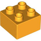 LEGO Duplo Orange clair brillant Duplo Brique 2 x 2 (3437 / 89461)