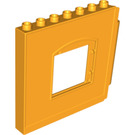 LEGO Duplo Helles Licht Orange Panel 1 x 8 x 6 mit Fenster - Links (51260)