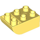 LEGO Duplo Jaune clair brillant Brique 2 x 3 avec Inversé Pente Curve (98252)