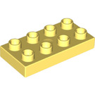 LEGO Duplo Helder Lichtgeel Duplo Plaat 2 x 4 (4538 / 40666)