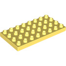 LEGO Duplo Jaune clair brillant assiette 4 x 8 (4672 / 10199)