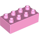 LEGO Duplo Leuchtend rosa Backstein 2 x 4 (3011 / 31459)