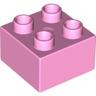 LEGO Duplo Leuchtend rosa Duplo Backstein 2 x 2 (3437 / 89461)