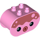 LEGO Duplo Fel roze Duplo Steen 2 x 4 x 2 met Afgerond Ends met Octopus Hoofd (6448 / 84806)