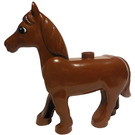 LEGO Duplo Brown Horse with Movable Head with Eye with Small Pupil (75725)