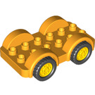 LEGO Duplo Auto met Zwart Wielen en Geel Hubcaps (11970 / 35026)