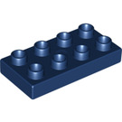 LEGO Duplo Bleu foncé assiette 2 x 4 (4538 / 40666)