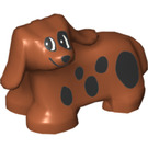 LEGO Duplo Dunkelorange Hund mit Schwarz Spots (31101 / 43050)