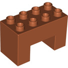 LEGO Duplo Dark Orange Brick 2 x 4 x 2 with 2 x 2 Cutout on Bottom (6394)