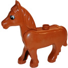 LEGO Duplo Dunkelorange Pferd mit Movable Kopf mit (Undetermined) (75725 / 82564)