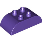 LEGO Duplo Violet foncé Brique 2 x 4 avec Incurvé Sides (98223)
