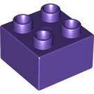 LEGO Duplo Dunkelviolett Duplo Backstein 2 x 2 (3437 / 89461)