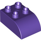 LEGO Duplo Violet foncé Duplo Brique 2 x 3 avec Haut incurvé (2302)