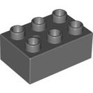 LEGO Duplo Dunkles Steingrau Backstein 2 x 3 (87084)