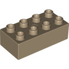 LEGO Duplo Tan foncé Brique 2 x 4 (3011 / 31459)