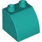 LEGO Duplo Dark Turquoise Slope 45° 2 x 2 x 1.5 with Curved Side (11170)