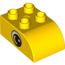 LEGO Duplo Duplo Brique 2 x 3 avec Haut incurvé avec Eye avec Petit blanc Spot (10446 / 13858)