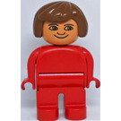 LEGO Duplo Female met Rood Top en brown Haar
