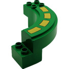 LEGO Duplo Vert Incurvé Road Section 6 x 7 x 2 avec 4 Rayures (31205)