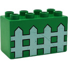 LEGO Duplo Vert Duplo Brique 2 x 4 x 2 avec blanc picket Clôture (31111)