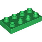 LEGO Duplo Green Duplo Plate 2 x 4 (4538 / 40666)