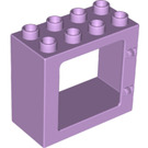 LEGO Duplo Lavendel Tür Rahmen 2 x 4 x 3 mit flachem Rand (61649)