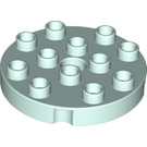LEGO Duplo Light Aqua Round Plate 4 x 4 with Hole and Locking Ridges (98222)