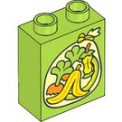 LEGO Duplo Chaux Brique 1 x 2 x 2 avec Banane et Pomme Core avec tube inférieur (15847 / 104340)