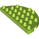 LEGO Duplo Lime Plate 8 x 4 Semicircle (29304)