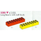 LEGO Duplo Lang Beams 2 x 8 Rood en Geel 5088