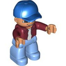 LEGO Duplo Mężczyzna z Ciemno czerwony Góra I Baseball Czapka Figurka Duplo