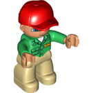 LEGO Duplo Man Zookeeper med Ljus Hud Huvud Duplo figur