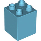 LEGO Duplo Azure moyen Brique 2 x 2 x 2 (31110)