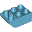 LEGO Duplo Azure moyen Brique 2 x 3 avec Inversé Pente Curve (98252)