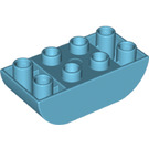 LEGO Duplo Azure moyen Brique 2 x 4 avec Incurvé Bas (98224)