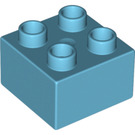 LEGO Duplo Medium azuurblauw Duplo Steen 2 x 2 (3437 / 89461)