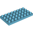 LEGO Duplo Medium azuurblauw Duplo Plaat 4 x 8 (4672 / 10199)