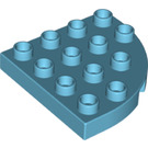 LEGO Duplo Medium azuurblauw Plaat 4 x 4 met Ronde Hoek (98218)