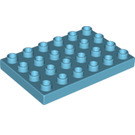 LEGO Duplo Azure moyen assiette 4 x 6 (25549)