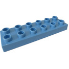 LEGO Duplo Mittelblau Platte 2 x 6 (98233)