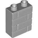 LEGO Duplo Mittleres Steingrau Backstein 1 x 2 x 2 mit Backstein Mauer Muster (25550)