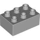 LEGO Duplo Medium Stone Gray Brick 2 x 3 (87084)