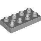 LEGO Duplo Gris pierre moyen assiette 2 x 4 avec Deux des trous (52924)
